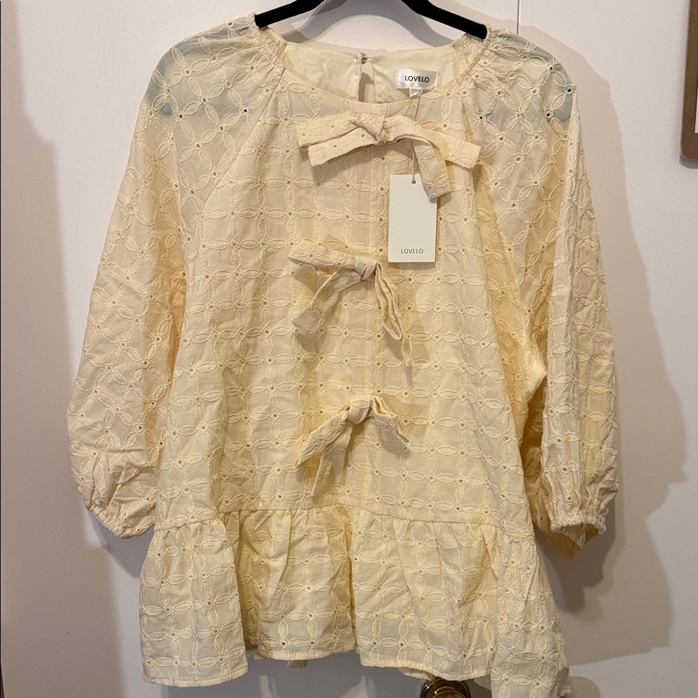 Love Ivory Bow Accent Blouse